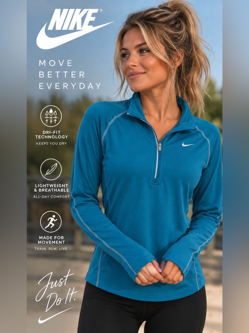 Nike Dri-FIT Women’s XS Teal Quarter-Zip Pullover